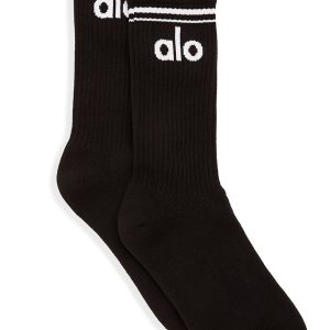 Alo Yoga Unisex Throwback Sock - Black/White