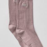 Alo Yoga Unisex Half-Crew Understated Sock - Mushroom
