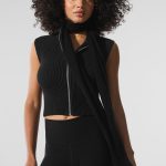 Alo Yoga Cashmere Light Frosted Scarf - Black/Ivory