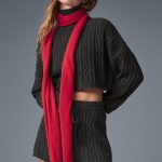 Alo Yoga Cashmere Light Frosted Scarf - Red Ribbon