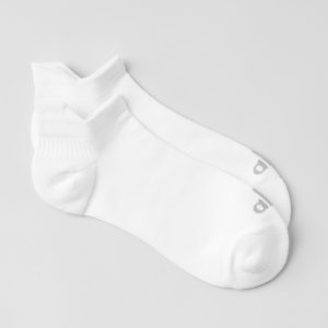 Alo Yoga Unisex Performance Tab Sock - White/Titanium