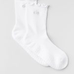 Alo Yoga Lettuce Edge Grip Sock - White