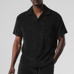 Alo Yoga Coastal Terry Button Up - Black