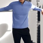 Alo Yoga Conquer 1/4 Zip Reform Long Sleeve - Provence Blue