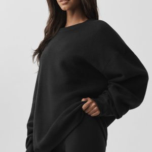 Alo Yoga Triumph Restore Crew Neck Sweatshirt - Black