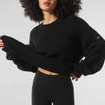 Alo Yoga Domain Rib Knit Crew Sweater - Black