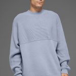 Alo Yoga Domain Shift Rib Knit Sweater Crew - Winter Frost