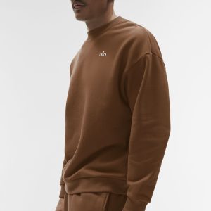 Alo Yoga Accolade Crew Neck Pullover - Sun Kissed Brown