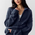 Alo Yoga Wool Cashmere New Class Full Zip Hoodie - Navy