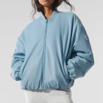 Alo Yoga Faux Leather Premier Bomber - Celestial Blue