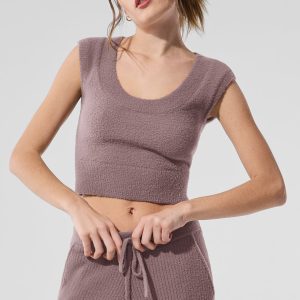 Alo Yoga Snuggle Up Sweater Short Sleeve - Mushroom