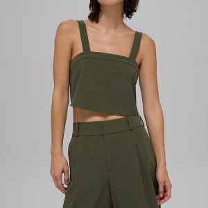 Alo Yoga Cropped Dreamscape Tank - Green Olive