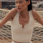 Alo Yoga Ribbed Modal Henley Tank - Oatmeal Heather