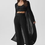 Alo Yoga Sheer Cashmere Long Cardigan - Black