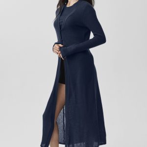 Alo Yoga Sheer Cashmere Long Cardigan - Navy