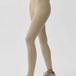 Alo Yoga Seamless High-Waist Two Tone Rib Legging - Gravel Heather