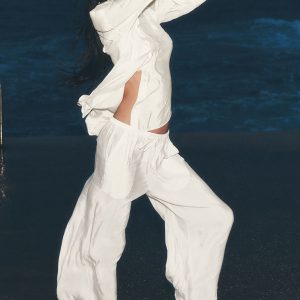Alo Yoga Semi-Sheer Golden Hour High-Waist Straight Leg Pant - Ivory