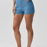 Alo Yoga Mini Cable High-Waist Sweater Short - California Blue