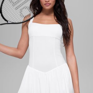 Alo Yoga Alosoft Break Point Tennis Dress - White