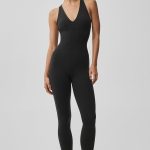 Alo Yoga Airbrush Sparks Fly Corset Onesie - Black