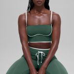 Alo Yoga Airbrush Streamlined Bra Tank - Clover Green/White