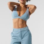 Alo Yoga Micro Corduroy Dreamer Bra - Celestial Blue