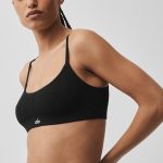 Alo Yoga Pointelle Sweater Be Mine Bra - Black